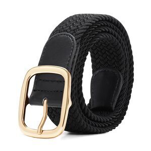 7666 Women Men Braided Stretch Elastic Belt For Pants Jeans Woven Casual